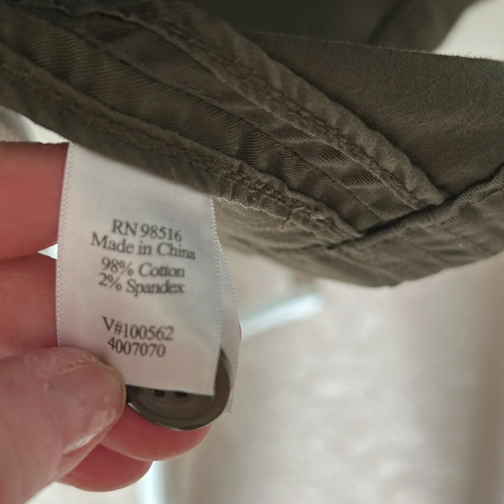 Coldwater Creek Women’s military style trench jacket,olive green, size 12, belt - Picture 8 of 9